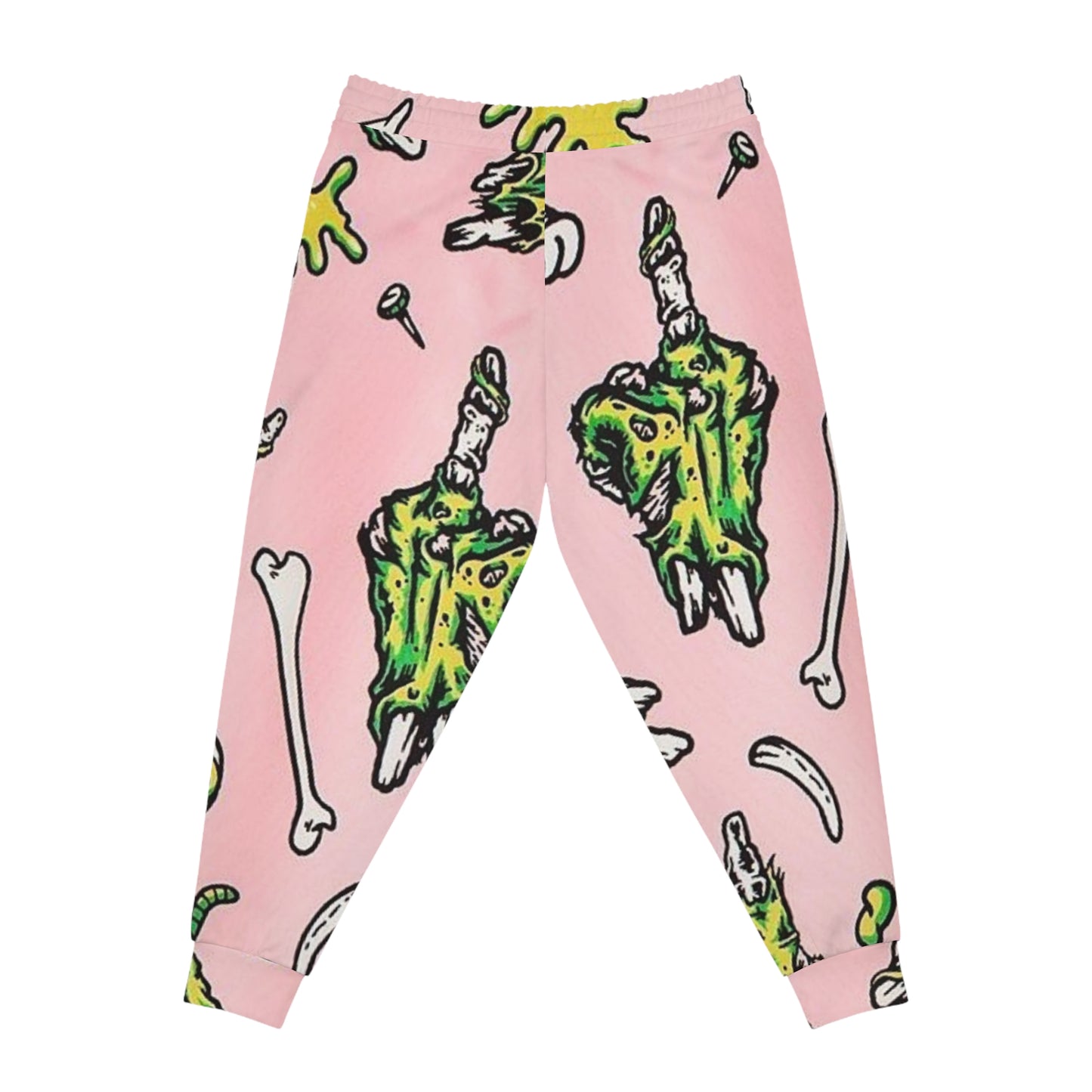 Graphic Joggers — Pink Zombie Hand All-Over Print Athletic Pants
