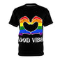 Unisex Good Vibes Rainbow Heart Tee - Celebrate Love & Positivity