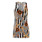 Chain & Wheel Pattern Racerback Dress — Bold Black Stripe Nautical Print