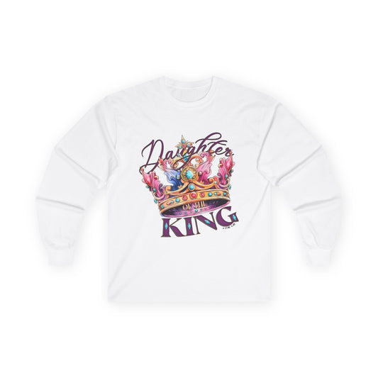 Daughters King Long Sleeve Tee — Watercolor Crown Graphic