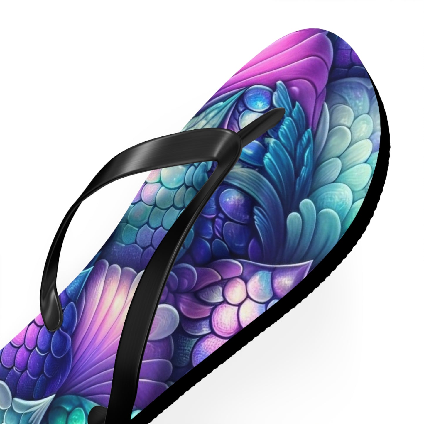Vibrant Mermaid Scale Flip Flops for Summer Fun