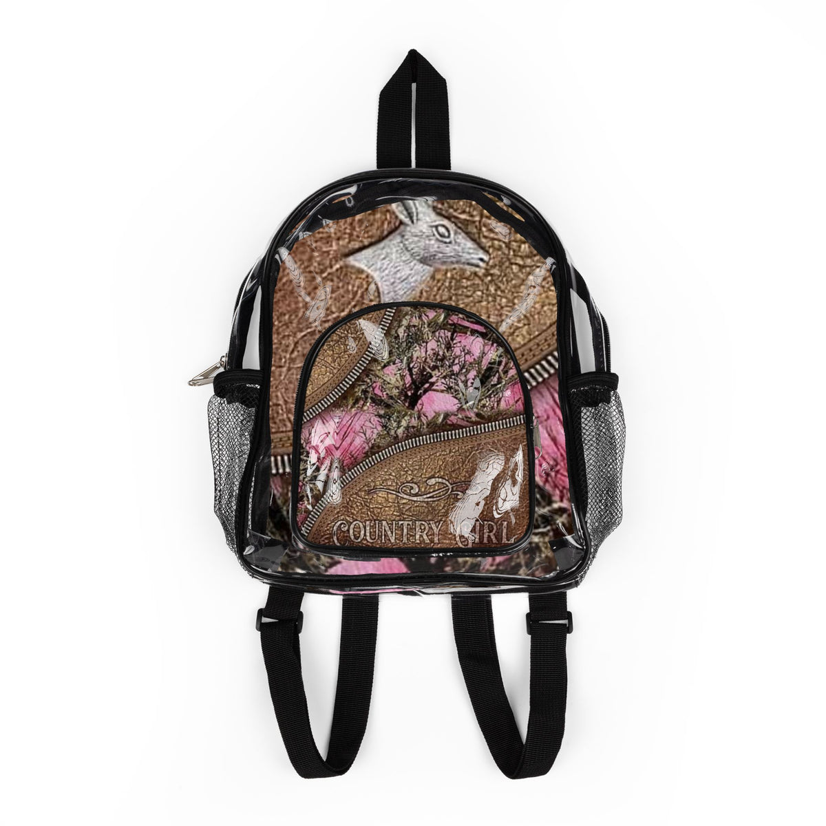 Clear Stadium Backpack — Country Girl Graphic Clear PVC Backpack