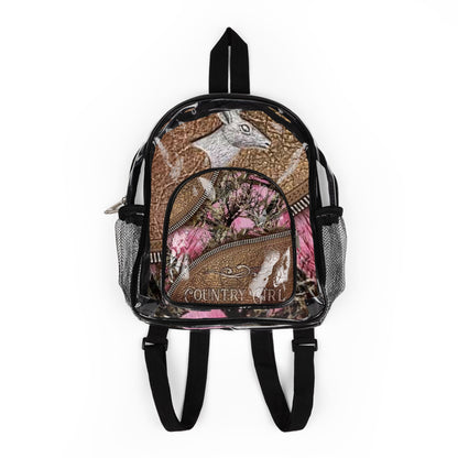 Clear Stadium Backpack — Country Girl Graphic Clear PVC Backpack