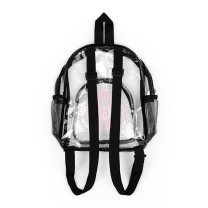 Clear Stadium Backpack — Pink Cancer Awareness “Fight” Design