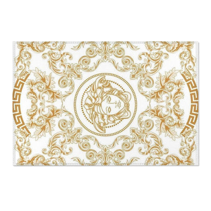 Baroque Medusa Area Rug – Gold Ornate Decorative Accent Rug