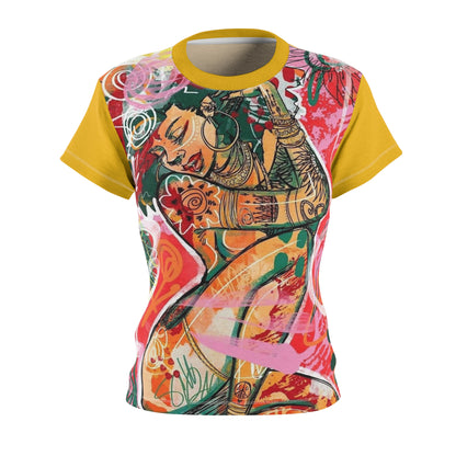Vibrant Artistic Women’s Tee - Bohemian Style Graphic T-Shirt