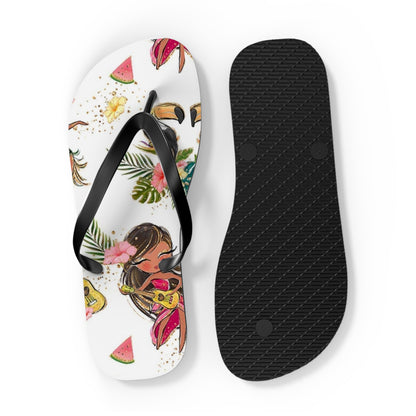 Tropical Vibe Flip-Flops mit Gitarre und tropischem Print