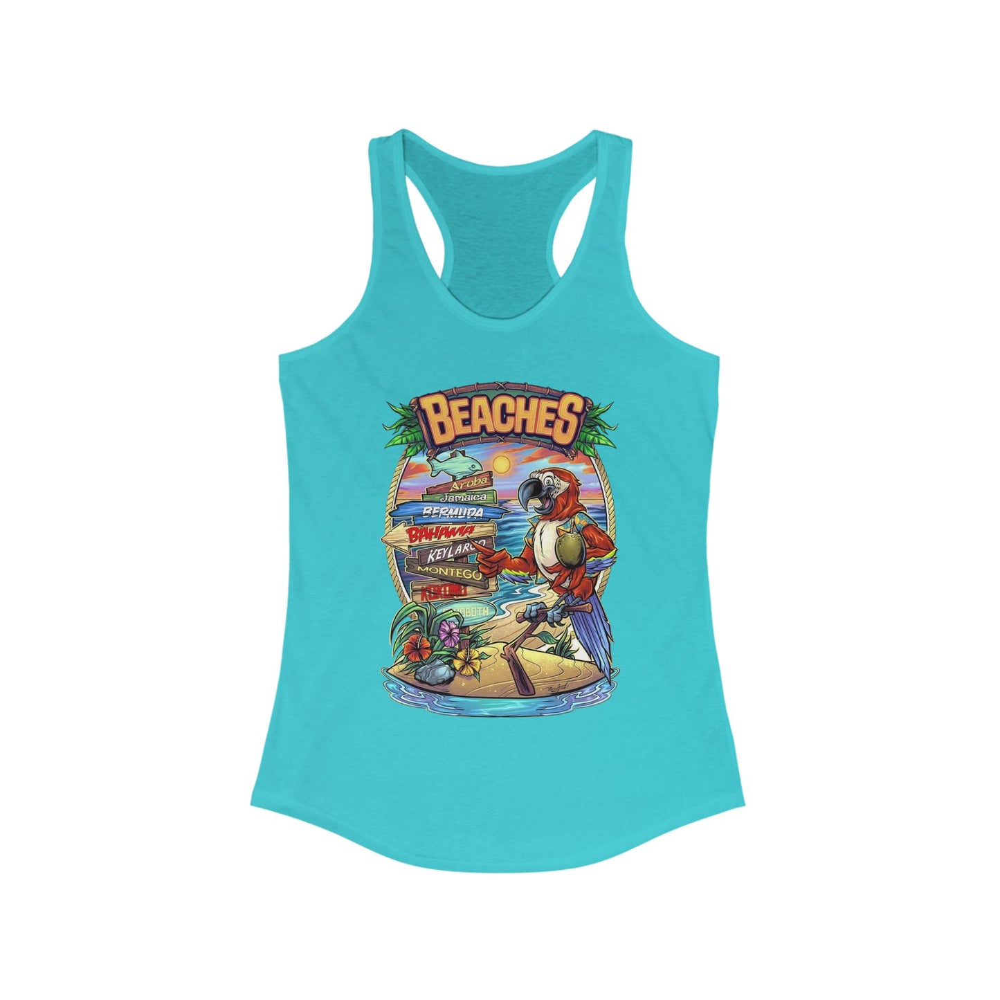 Tropical Beaches Racerback Tank for Women