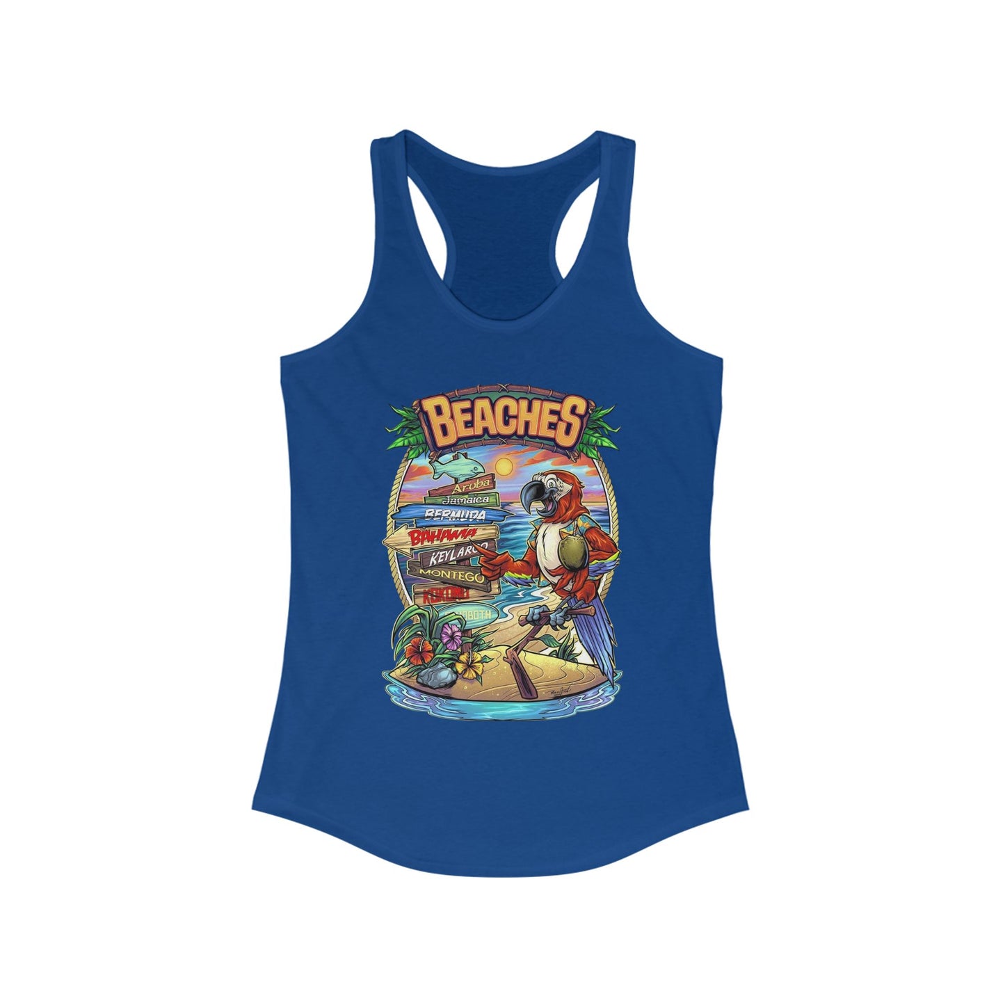 Tropical Beaches Racerback Tank for Women