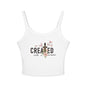 Women's Spaghetti Strap Tank Top - 'Created with a Purpose' Floral Design