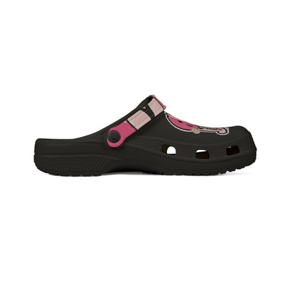 Graphic Foam Clogs — Pink 'Support Squad' Slip-On EVA Shoes