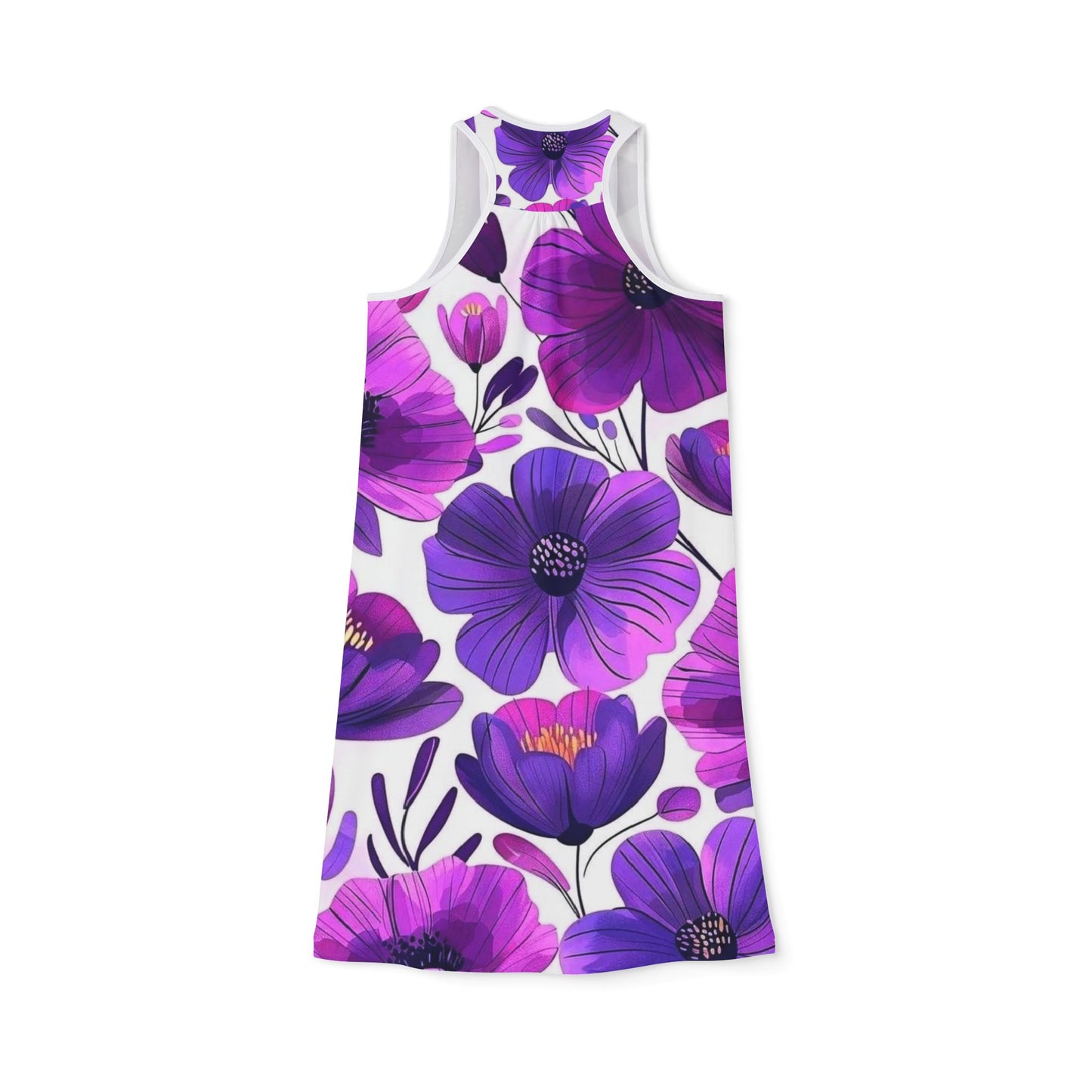 Purple Floral Blooms Women's Summer Dress