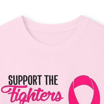 Breast Cancer Awareness Long Sleeve Tee — "Support the Fighters, Admire the Survivors" Hope Ribbon