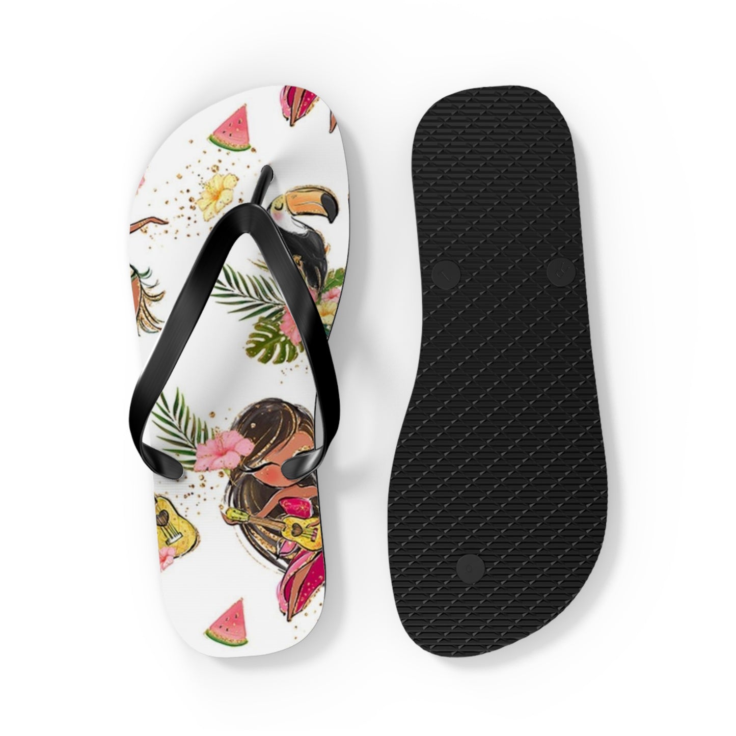 Tropical Vibe Flip-Flops mit Gitarre und tropischem Print