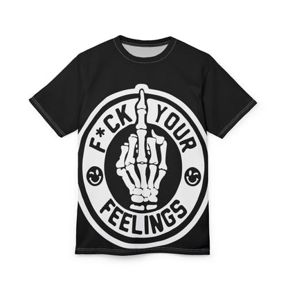 Unisex-T-Shirt mit Skelett-Grafik – „F*ck Your Feelings“