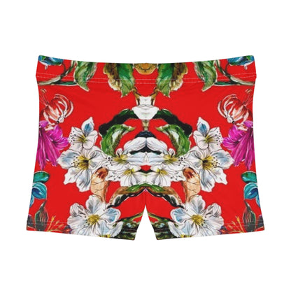 Red Paradise Floral Print Women's Shorts
