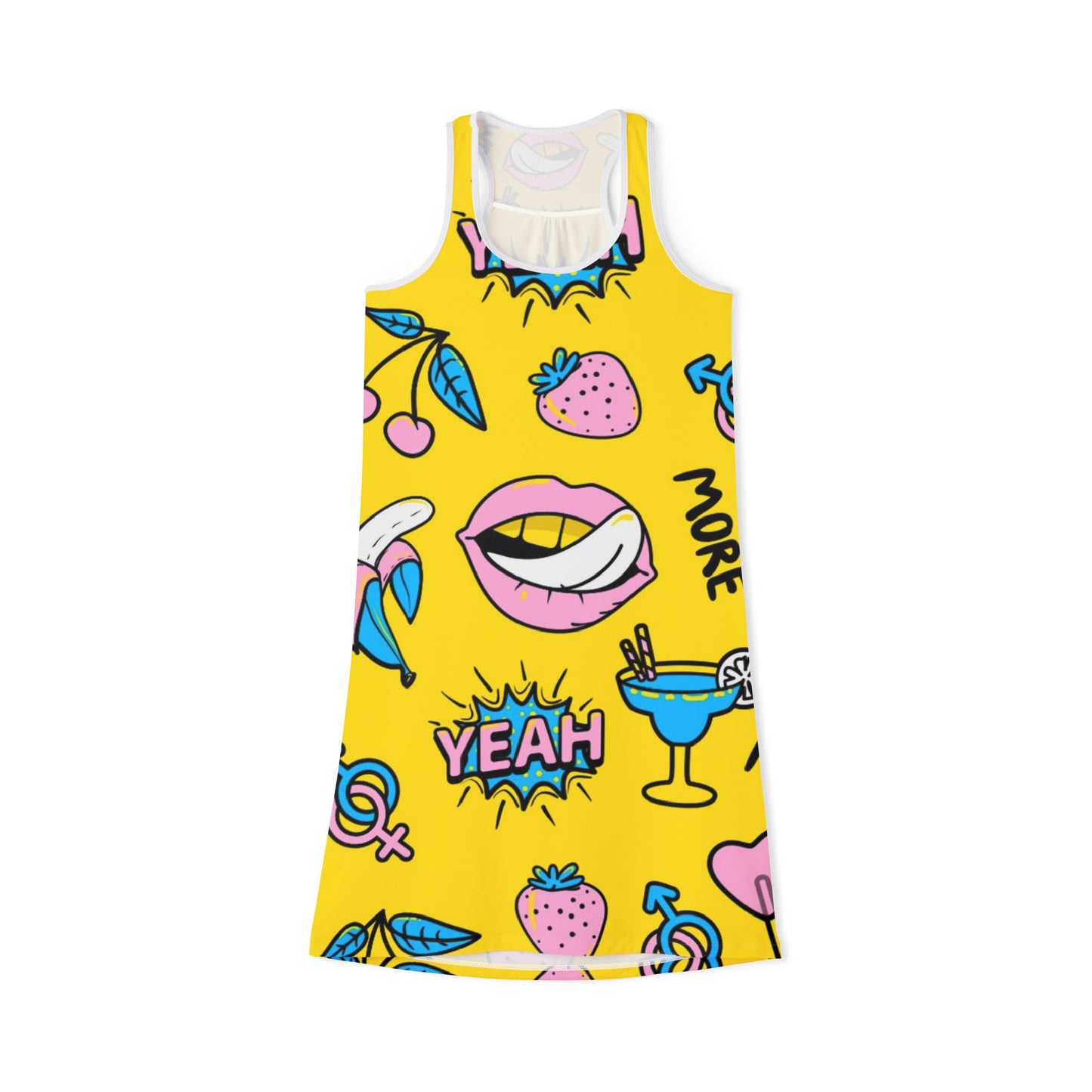 Fun and Flirty Women's Racerback SunDress with Bold Prints for Summer Vibes