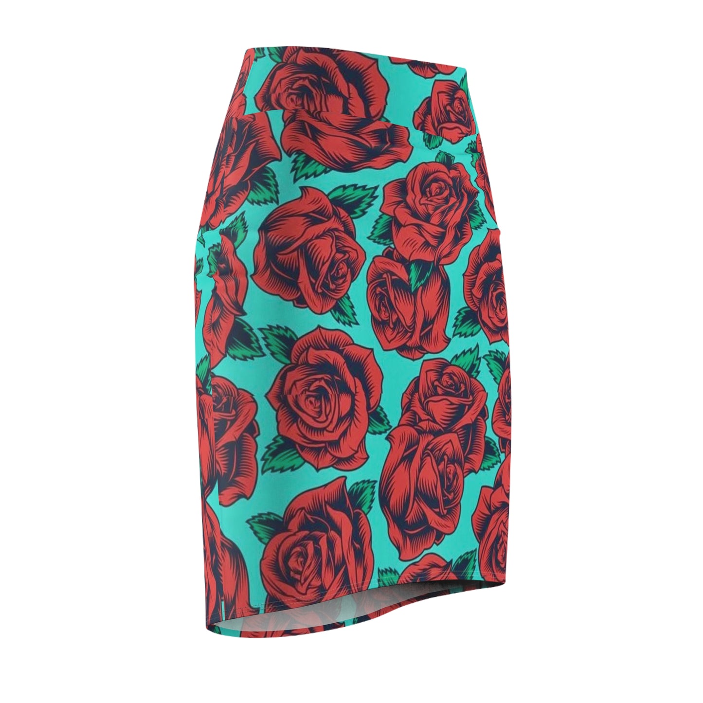 Turquoise Rose Women's Pencil Skirt