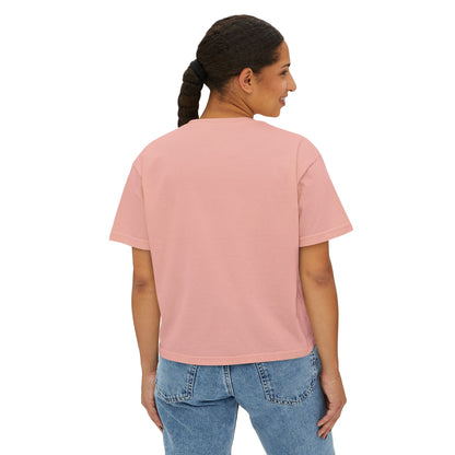 Breast Cancer Awareness Boxy Tee — Pink "Fight" Ribbon Leopard Design