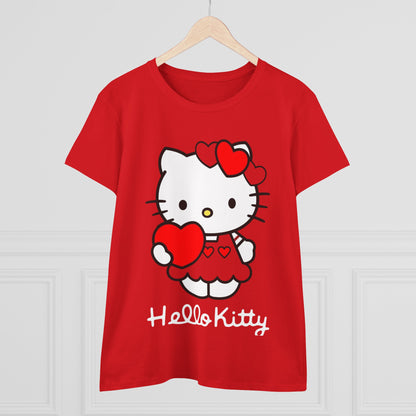 Cute Hello Kitty Women's Tee, Casual Graphic Shirt, Stylish Gift for Cat Lovers, Fun Summer Top, Birthday and Valentine’s Day Wear