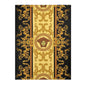 Baroque Medusa Area Rug — Ornate Gold & Black Decorative Floor Runner