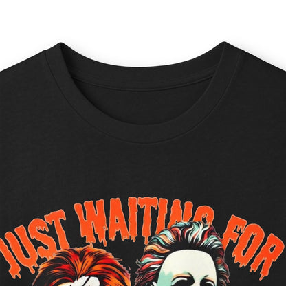 Halloween Horror Icons Long Sleeve Tee – "Just Waiting for Halloween"