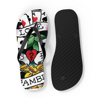 Love is a Gamble Flip Flops – Fun Summer Footwear with Playing Card Design