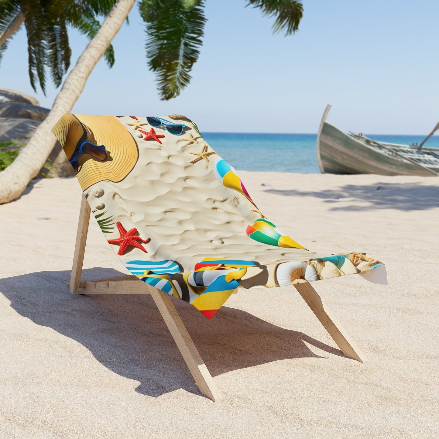 Vibrant Heavyweight Xl Beach Towel with Summer Fun Design