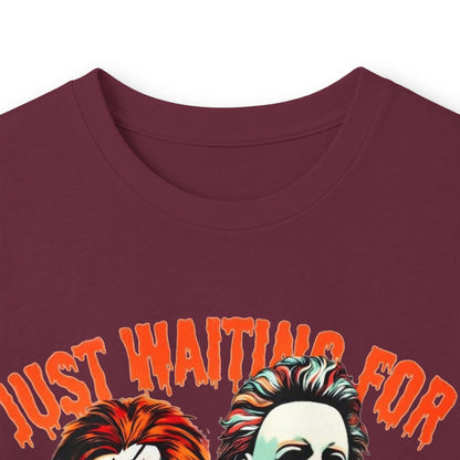 Halloween Horror Icons Long Sleeve Tee – "Just Waiting for Halloween"