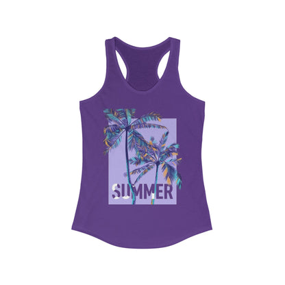 Summer Vibes Racerback Tank Top with Palm Trees
