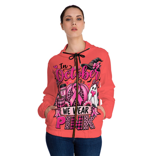 October We Wear Pink Full-Zip Hoodie