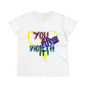 Empowerment Cotton Tee - "You Are Worth It!" Stylish Shirt for Self-Love, Gift for Her, Casual Wear, Positive Vibes, Everyday Comfort