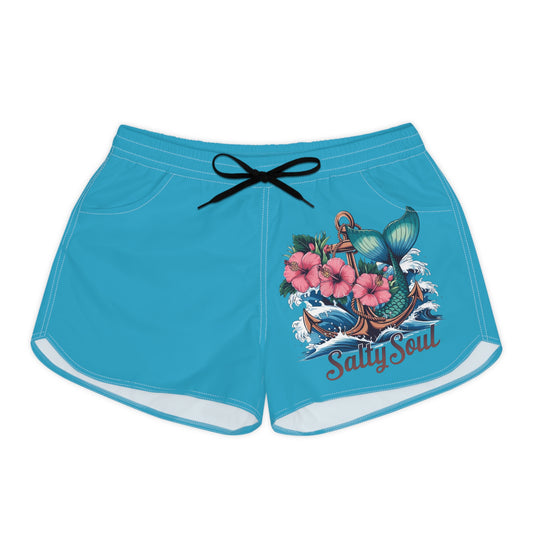 Salty Soul Damen-Badeshorts mit tropischem Meerjungfrauen-Design