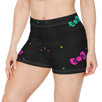 Black Plaid Women's Shorts