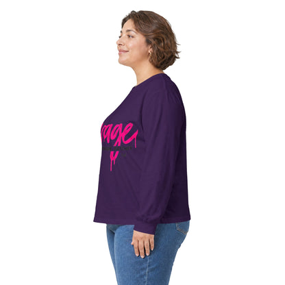 Long Sleeve Tee — "Savage: Classy Bougie Ratchet" Pink Script
