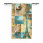 Paris Vintage Collage Sheer Curtain – Eiffel Tower Travel Map Design