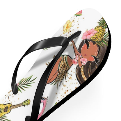 Tropical Vibe Flip-Flops mit Gitarre und tropischem Print