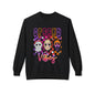 Spooky Vibes Crewneck Sweatshirt — Retro Neon Horror Masks Halloween Pullover