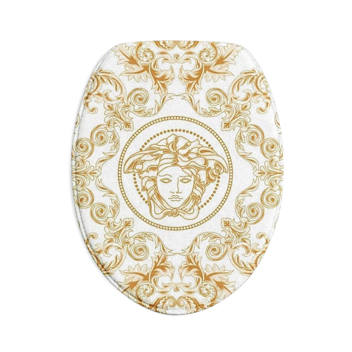Baroque Gold Medusa Bath Mat Set — 3-Piece Luxury Bathroom Rugs