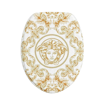 Baroque Gold Medusa Bath Mat Set — 3-Piece Luxury Bathroom Rugs