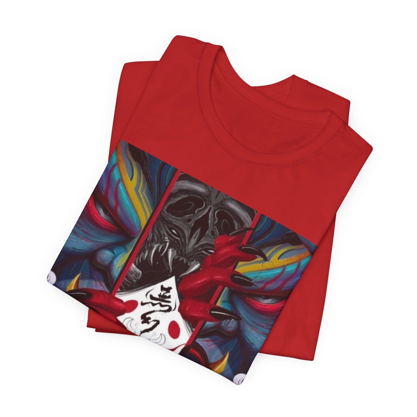 Demon Mask Graphic Tee — Japanese Oni Art T-Shirt