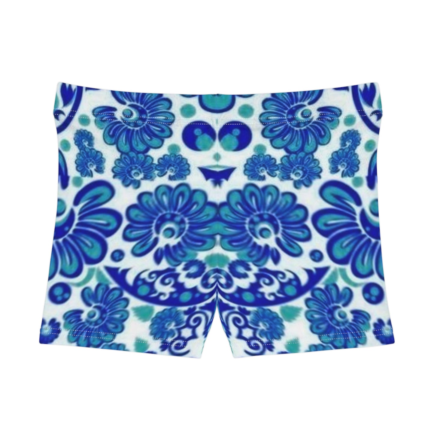 Blue Paisley Print Women's Shorts