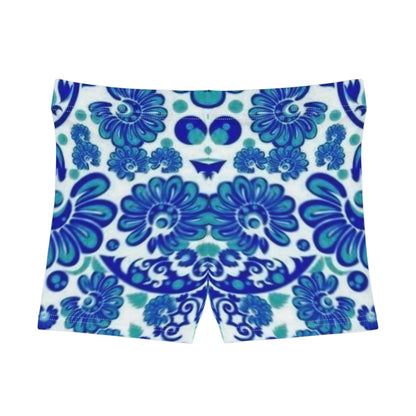 Blue Paisley Print Women's Shorts