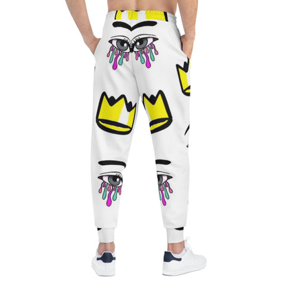Crowned Eyes Athletic Joggers | Unique Art Joggers | Stylish Lounge Wear | Gift for Trendy Gym Lovers | Streetwear Fashion