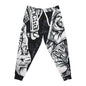Black & White Tattoo Art Joggers – All-Over Print Athletic Pants