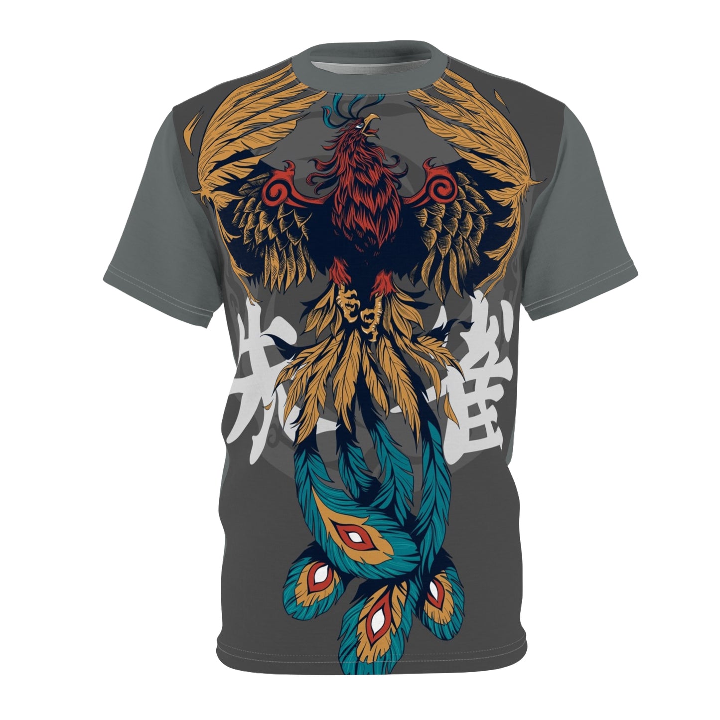 Phoenix Feather Unisex Cut & Sew Tee - Bold Graphic T-Shirt for Art & Nature Lovers