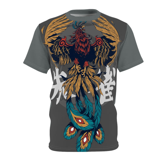 Phoenix Feather Unisex Cut & Sew Tee - Bold Graphic T-Shirt for Art & Nature Lovers