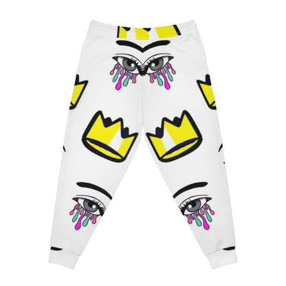 Crowned Eyes Athletic Joggers | Unique Art Joggers | Stylish Lounge Wear | Gift for Trendy Gym Lovers | Streetwear Fashion