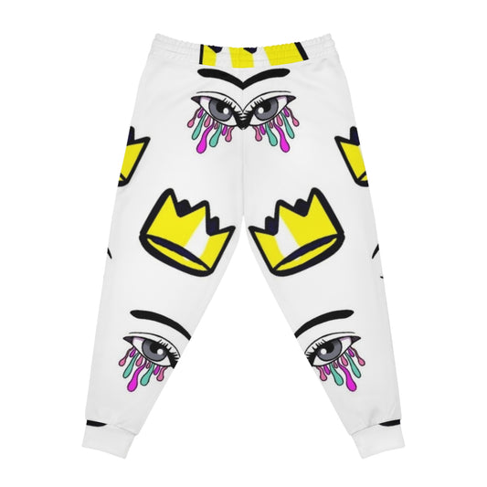 Crowned Eyes Athletic Joggers | Unique Art Joggers | Stylish Lounge Wear | Gift for Trendy Gym Lovers | Streetwear Fashion