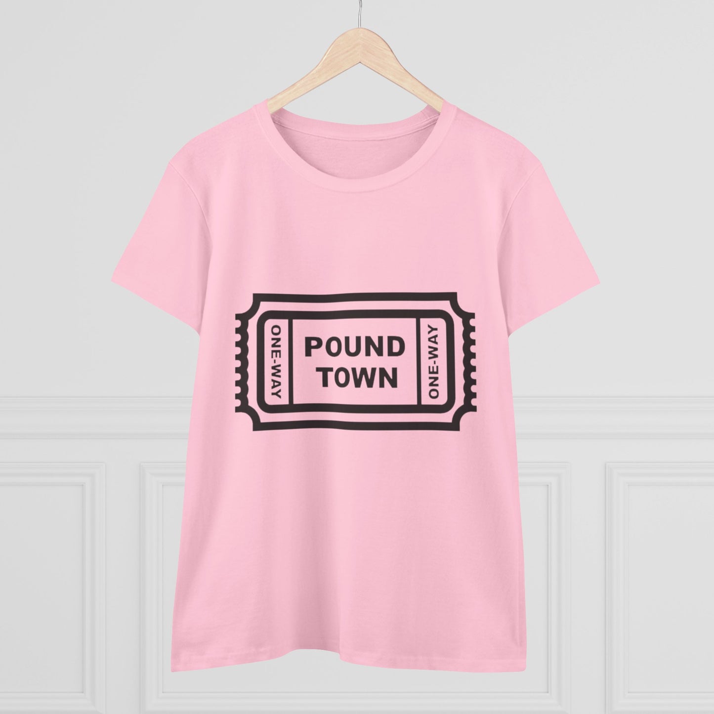 Pound Town Ticket Graphic Tee — Women's Novelty Concert/Streetwear Shirt